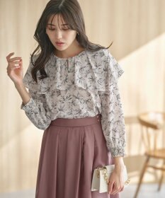 ANY SIS L 【洗える】スクエアラッフルカラー ブラウス