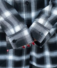 WEGO 裏毛フードチェックシャツ