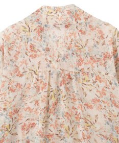 YECCA VECCA フラワー柄シアーボウタイブラウス