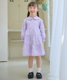 ANY KIDS ストライプ シャツ ワンピース