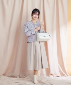 Tiaclasse L 【洗える】アシンメトリータックフレアワンピース