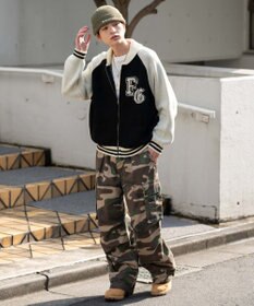 WEGO 【ユニセックス着用ITEM】グラフィックZIPニットブルゾン