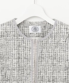 J.PRESS LADIES 【セットアップ対応】ファンシーツイード ノーカラー ジャケット