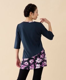 Chacott プリントコンビワンピースTシャツ