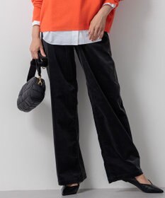 23区 【洗える】23区DENIM ベルベットストレッチ ワイドパンツ