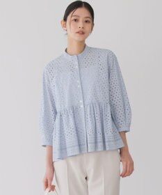 組曲 エンブロイダリーレーススタンドネック ブラウス