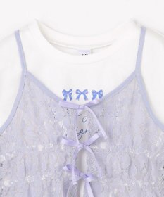 ANY KIDS 【2点セット】Tシャツ×レース キャミソールチュニック