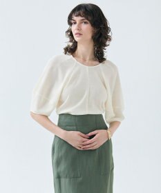 BEIGE， LIATRIS / バックリボン ハーフスリーブブラウス