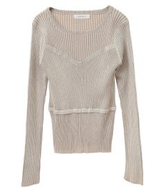 Green Parks ・ＡＮＤＳＥＡＲＣＨ　リブフェイクレイヤードニット