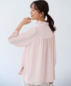 組曲 【KUMIKYOKU NAVY】ジョーゼットシフォン スタンドフリルブラウス