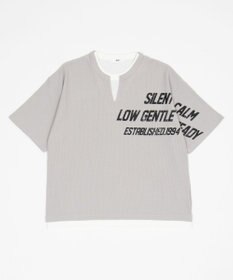 WEGO 【ユニセックス着用ITEM/MLサイズ展開】キーネックフェイクレイヤードグラフィックT（SS）