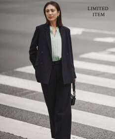 ICB L 【新色追加・WEB限定】BackSatinAmunzen キーネックブラウス