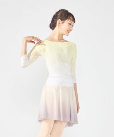 Chacott グラデーションボートネックトップ