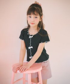 ANY KIDS 【一部店舗/WEB先行販売アイテム】ドット×リボン 半袖Tシャツ