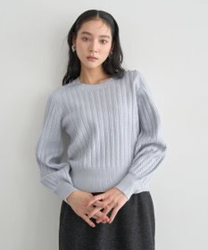 YECCA VECCA 金釦ミニケーブルニット