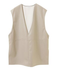 Green Parks フェイクレザーＶネックベスト