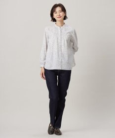 J.PRESS LADIES 【洗える】ポリエチレンスパンブロードフラワープリント ブラウス