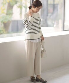 組曲 【WEB限定】ハイネック ゆるボーダーニット