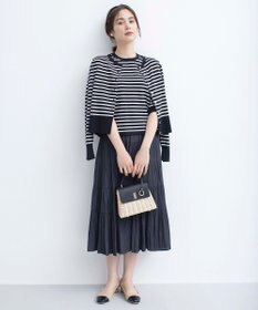 組曲 L 【UVケア・接触冷感】MINA 6分袖ニットプルオーバー