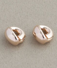 Phoebe 【金属アレルギー対応】オーバルフープスナップイヤリング　シャンパンゴールド