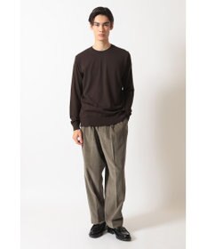 DAKS ソフトコーデュロイ ワイドレッグ ディーププリーツパンツ