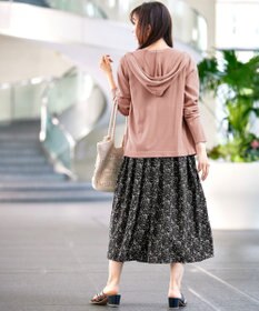 Tiaclasse 【洗える】花柄タックフレンチスリーブワンピース