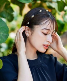 Tiaclasse ストーン＋パール付きピアス