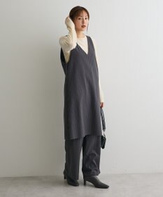 CRAFT STANDARD BOUTIQUE レース付きピンストライプジャンパースカート