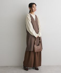 CRAFT STANDARD BOUTIQUE レース付きピンストライプジャンパースカート