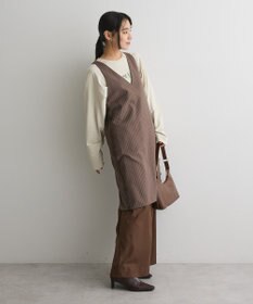 CRAFT STANDARD BOUTIQUE レース付きピンストライプジャンパースカート