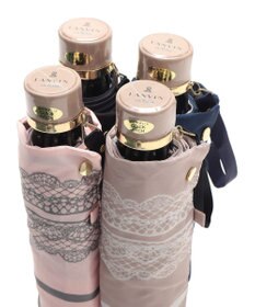 MOONBAT 【雨傘】ランバン　オン　ブルー (LANVIN en Bleu) ボーダー レース 折りたたみ傘