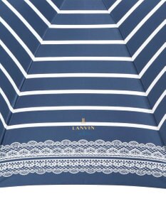 MOONBAT 【雨傘】ランバン　オン　ブルー (LANVIN en Bleu) ボーダー レース 折りたたみ傘