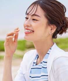 Tiaclasse ストーン＋パール付きピアス