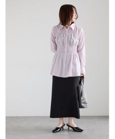 Te chichi ペプラムシャーリングシャツブラウス