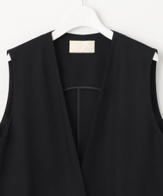 自由区 【接触冷感・速乾・UVカット・撥水・防シワ】リネンライクツイル ロングジレ