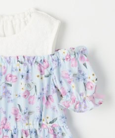 ANY KIDS オン・オフショルダー チューリップ ワンピース