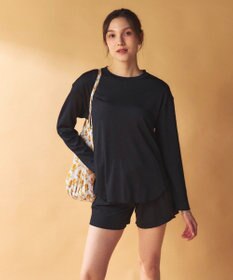 OP／FILA 【Ocean Pacific】シワ加工ラッシュガード付き タンキニデザイン水着4点セット