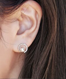 Tiaclasse ストーン＋パール付きピアス