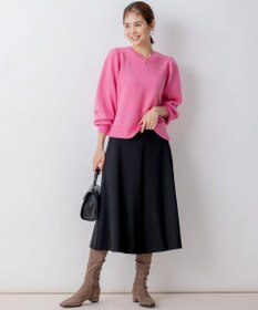 組曲 【8色展開・前後着用可】ウールカシミヤミックス パフスリーブ ニット