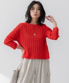 23区 【洗える】コットンギマ ストライプ ニット