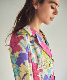 GRACE CONTINENTAL フラワープリントテーラーワンピース