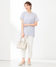 ANY SIS L 【洗える】ジョーゼットプリーツコンビ ブラウス