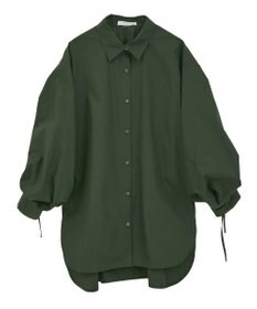 Green Parks イージーケア袖シャーリングシャツ