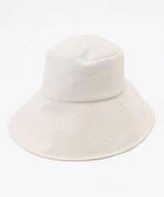 自由区 【洗える】フェイクリネンワイドブリム ハット