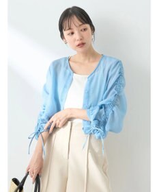 earth music&ecology キラキラシアーギャザーシャツ