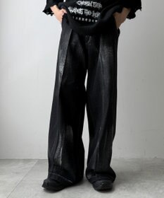 WEGO メタリックプリントデニムパンツ