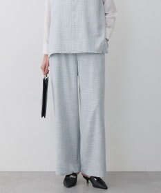 ICB ライトスラブツイード ワイドパンツ ライトデニムミックス