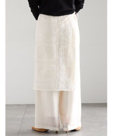 Te chichi チーフ刺繍ラップスカート付きパンツ
