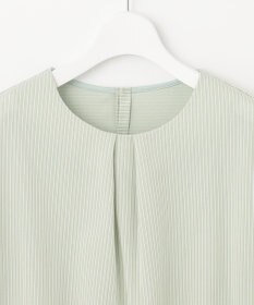 J.PRESS LADIES L ピンストライプジャージー ボリュームスリーブ カットソー