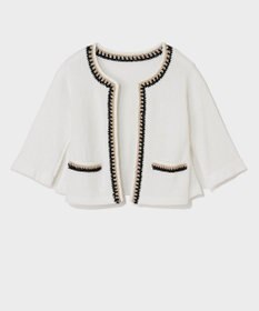 GRACE CONTINENTAL ツイーディーニットカーディガン